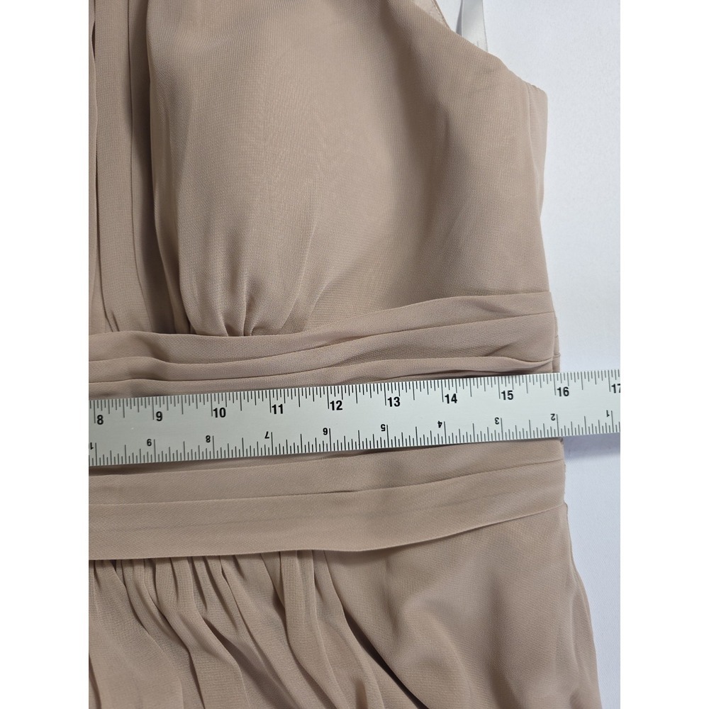 Azazie Bonnie Taupe Bridesmaid Maxi Dress A12 NWT Formal Halter Gown Prom - Picture 7 of 14